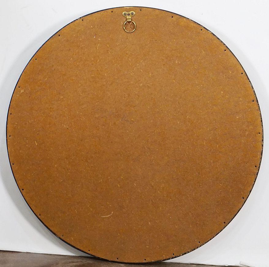 Miroir convexe anglais rond en ébène encadré noir et or (diamètre 18 1/2) en vente 3