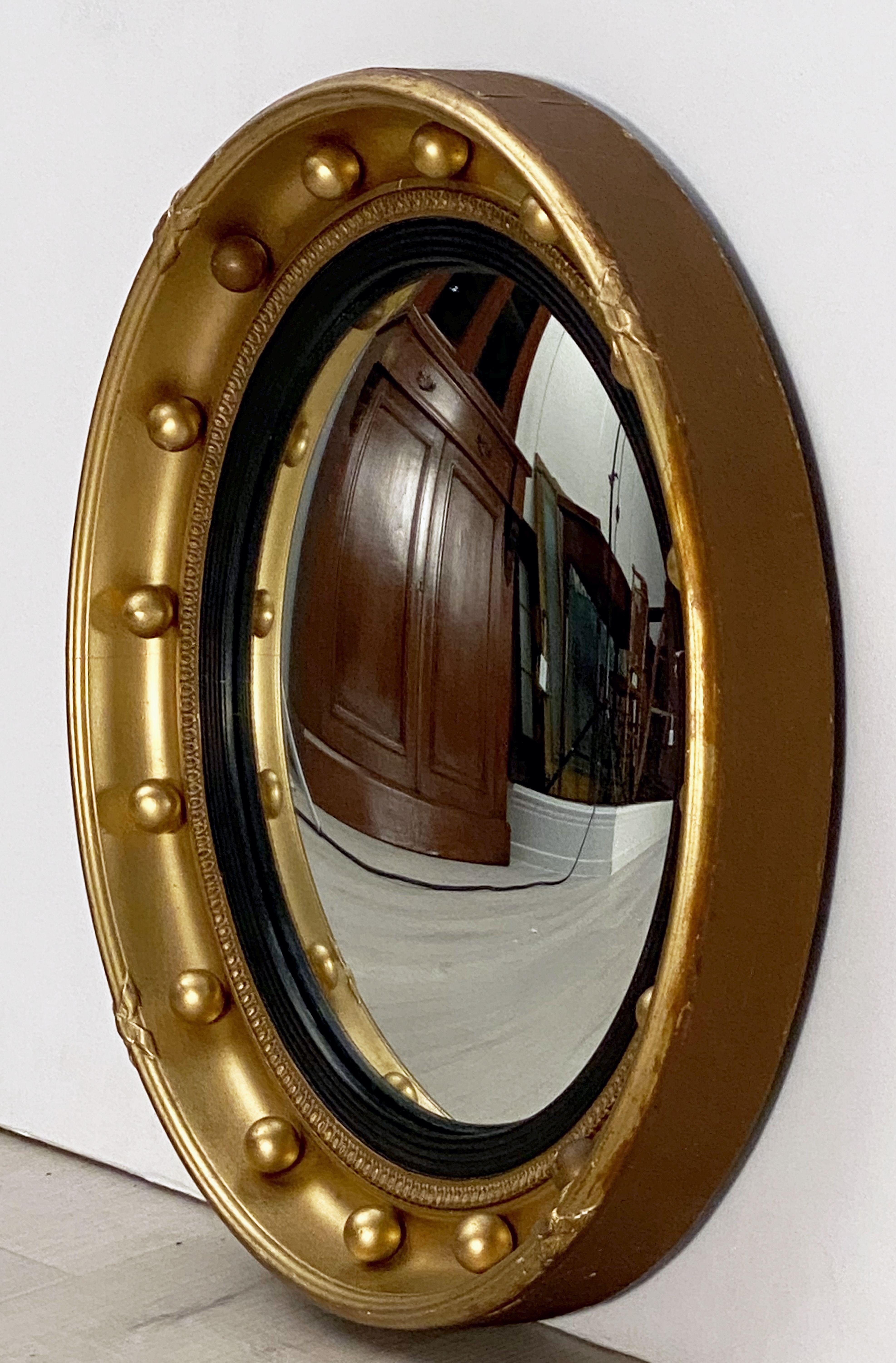 round gilt mirror
