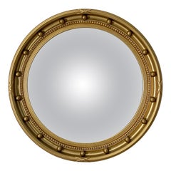 English Round Gilt Framed Convex Mirror (Dia 20 1/2)
