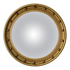 Vintage English Round Gilt Framed Convex Mirror (Dia 20 1/2)