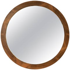 English Round Mirror of Teak (Diameter 27 1/2)