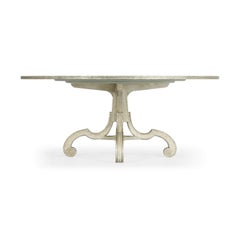 English Round Oak Dining Table, Venetian Silver