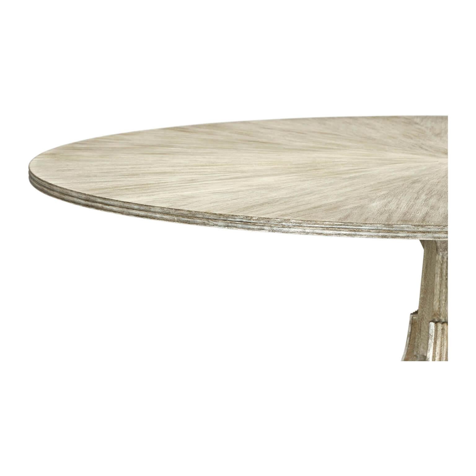 George II English Round Oak Dining Table, Venetian Silver For Sale