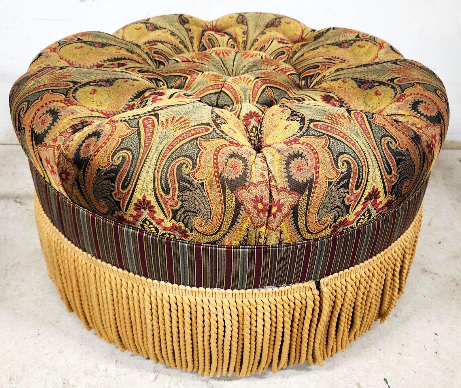 English Round Ottoman Tufted 4