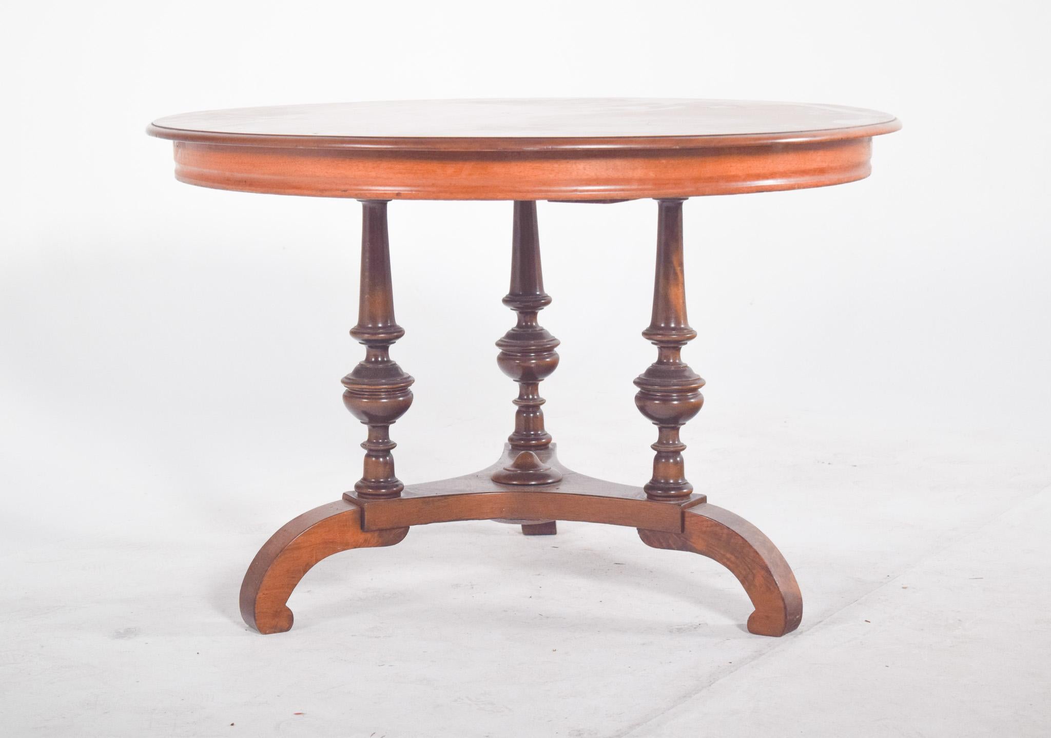 Modern English Round Tea Table in Walnut For Sale