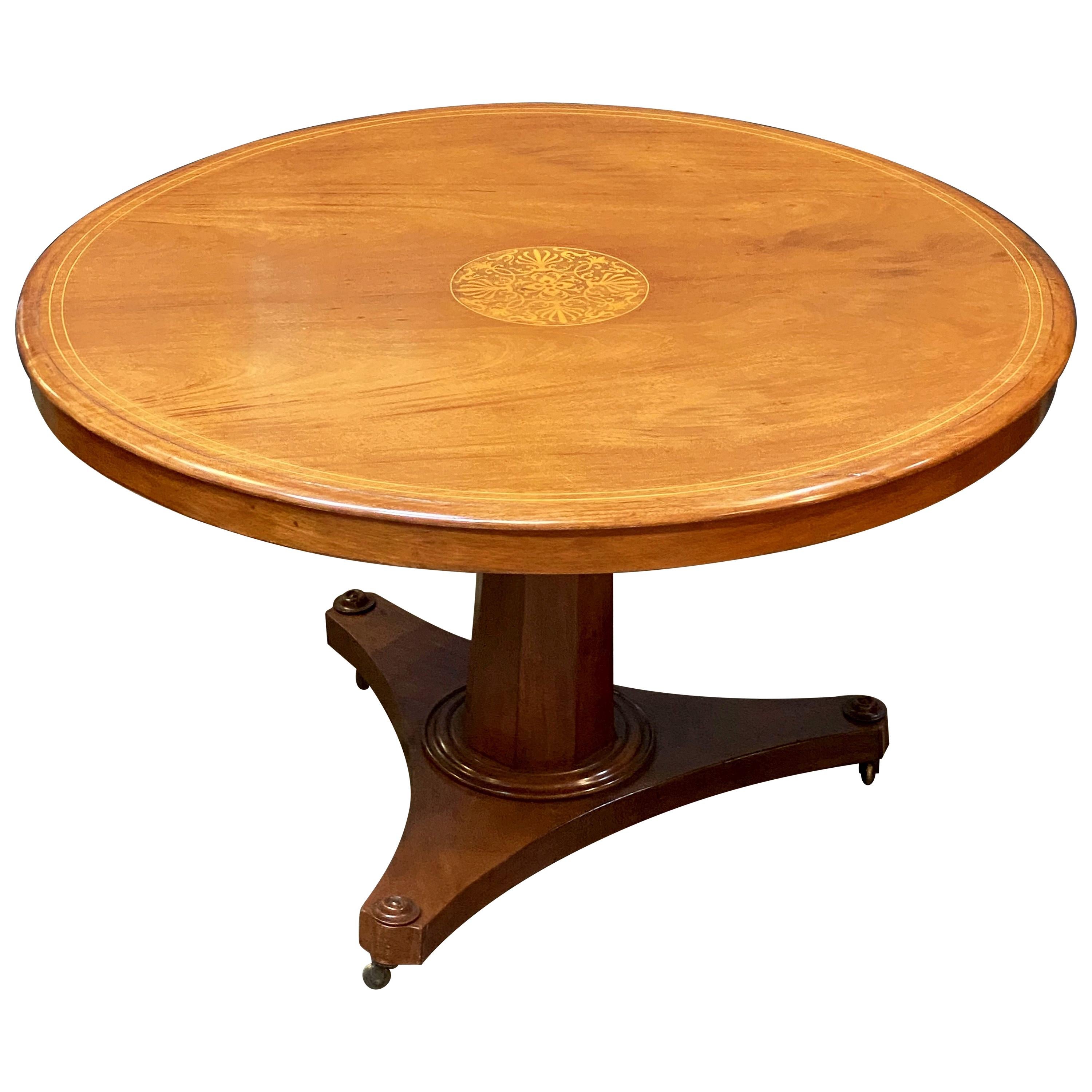 English Round Tilt-Top Center or Breakfast Table of Mahogany