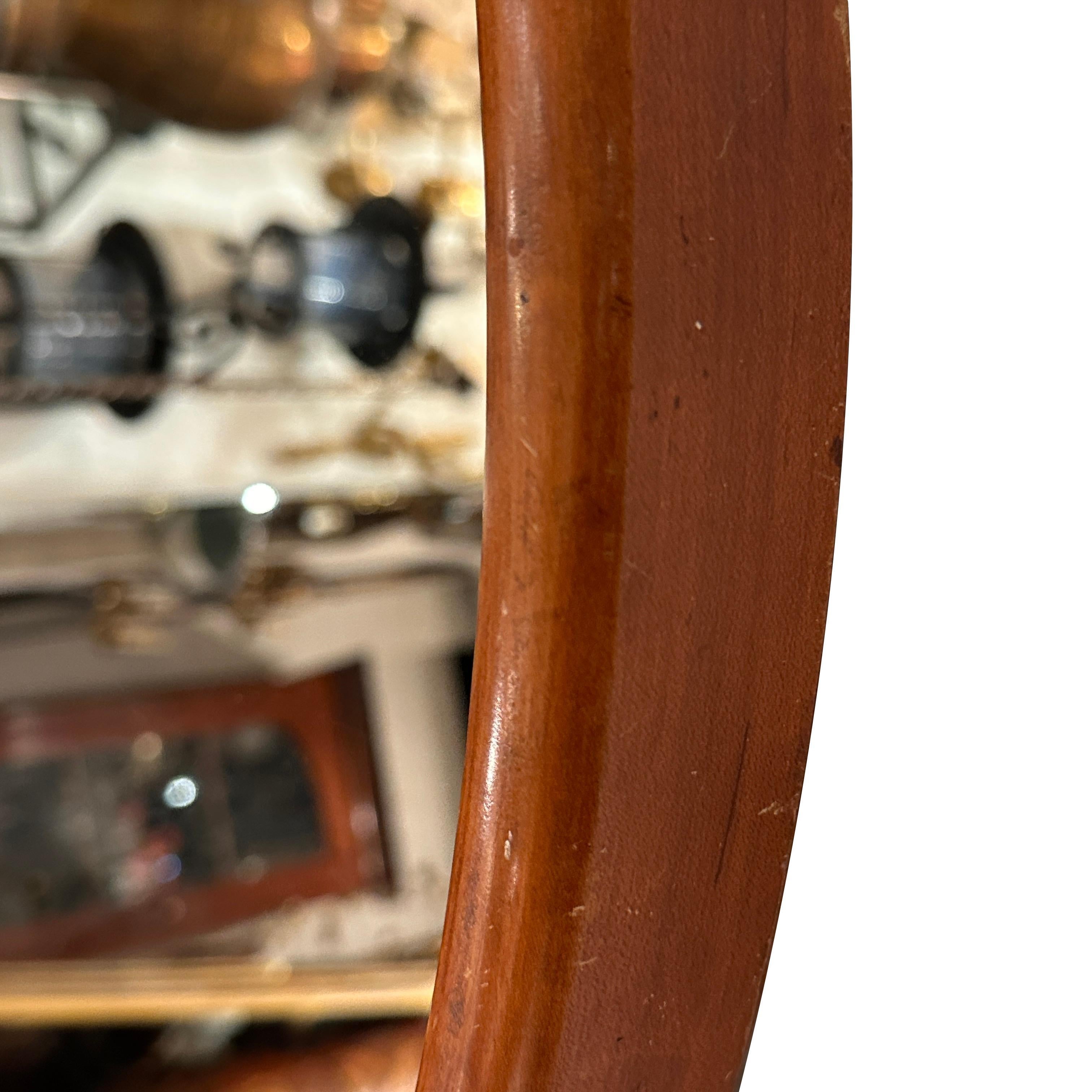 Miroir rond anglais à cadre en bois en vente 1