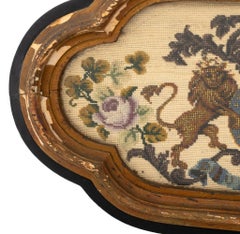 English Royal Coat of Arms Embroidered Tapestry
