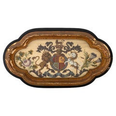 English Royal Coat of Arms Embroidered Tapestry