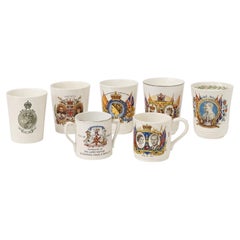 English Royal Coronation & Commemorative Collection of Seven Porcelain Cups