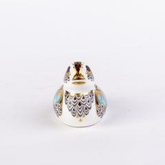 English Royal Crown Derby 24K Gold Porcelain Desk Paperweight Duck