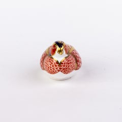 English Royal Crown Derby 24K Gold Porcelain Desk Paperweight Pheasant