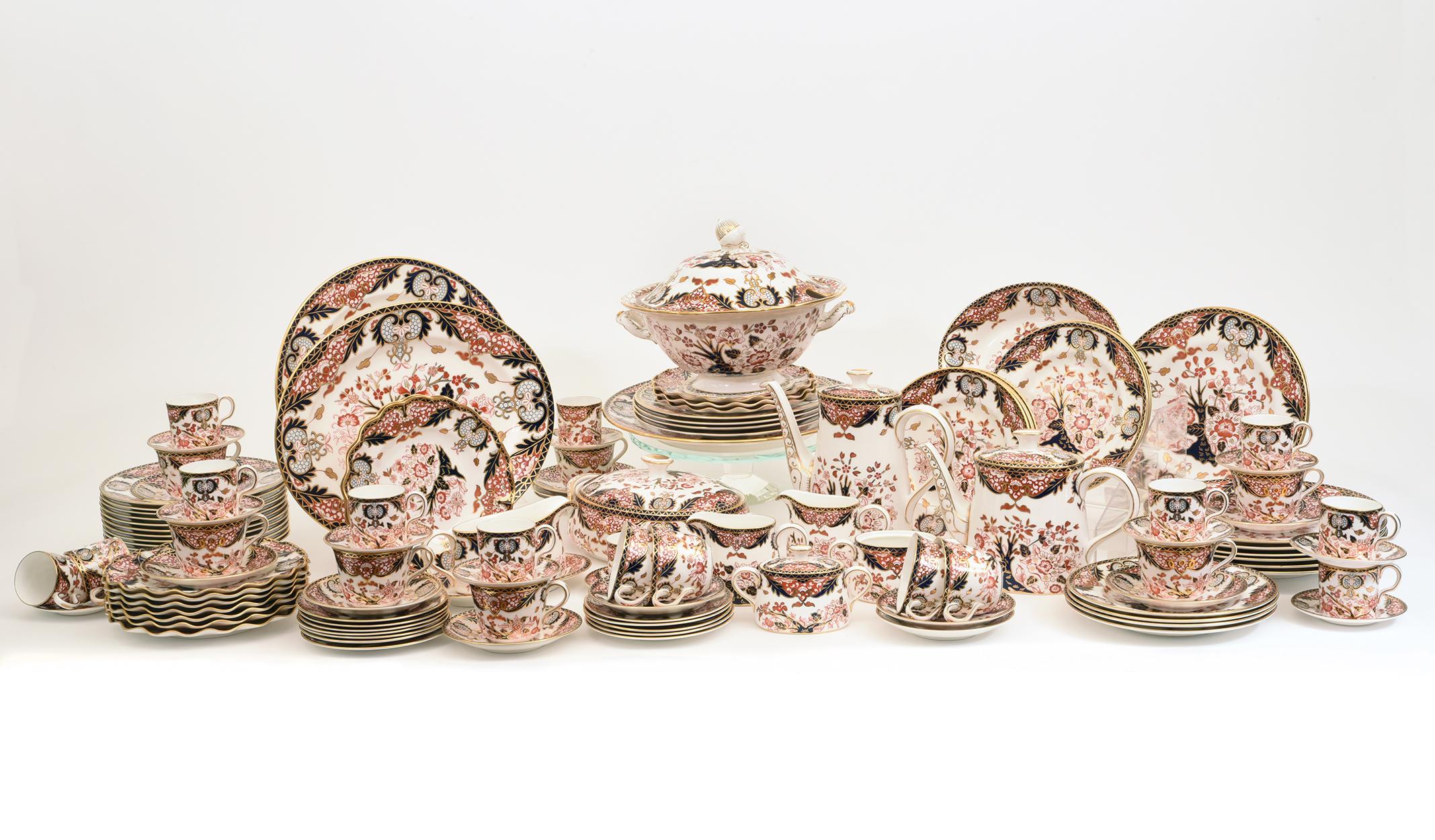 English Royal Crown Derby Complete Service for Twelve People 8
