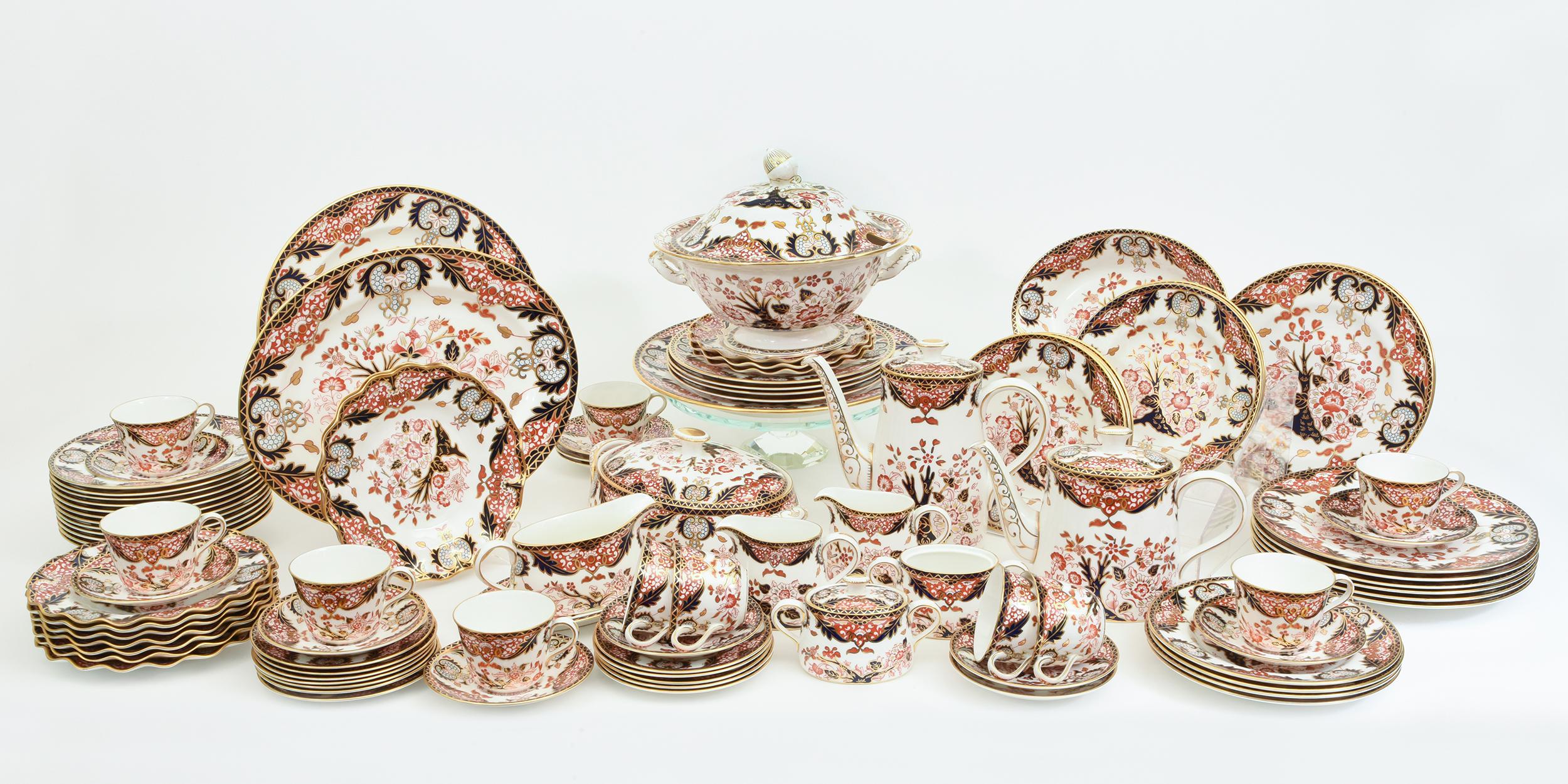 English Royal Crown Derby Complete Service for Twelve People 15