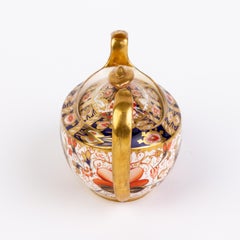 Sucrier à couvercle en porcelaine dorée fine anglaise Royal Crown Derby Imari