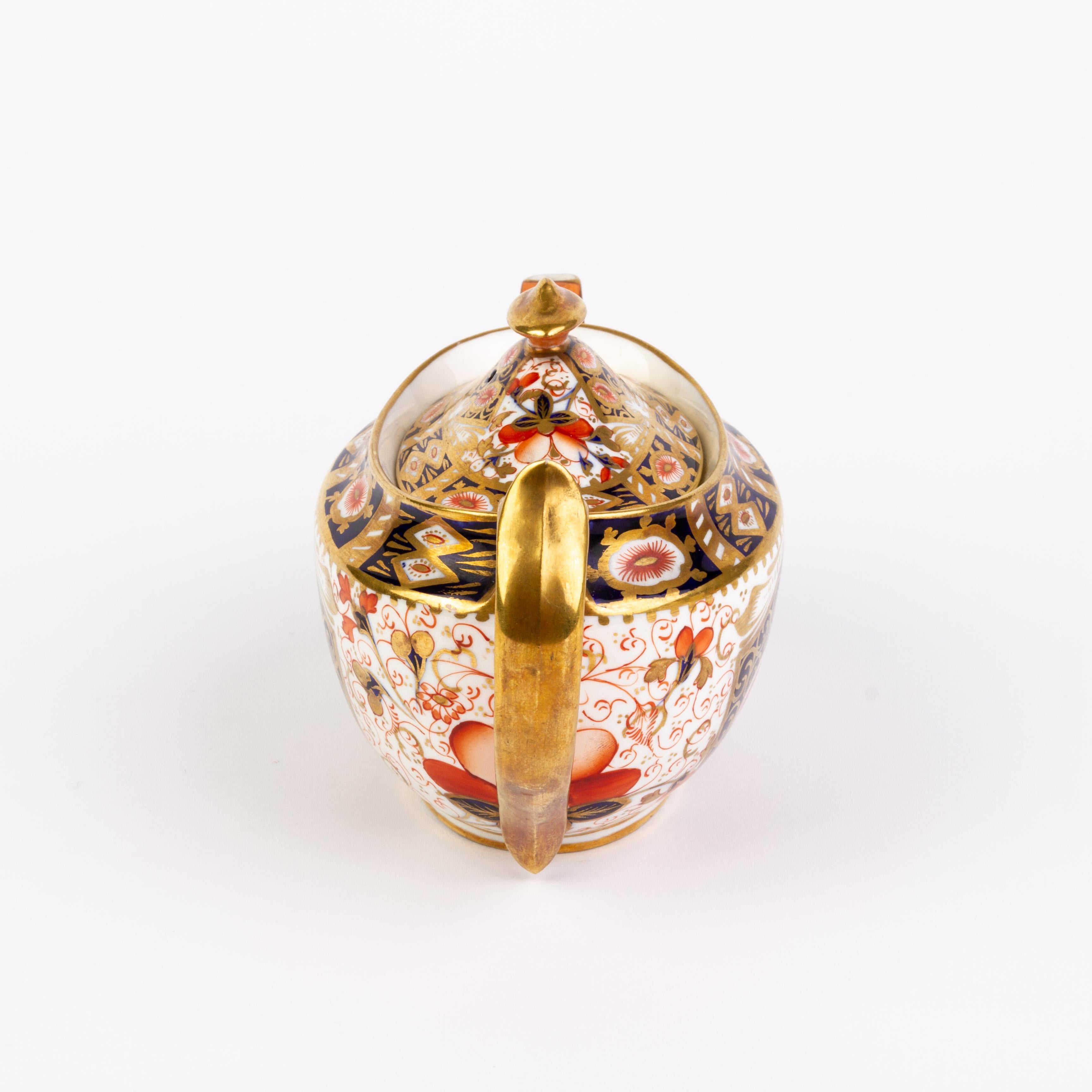 20th Century English Royal Crown Derby Imari Fine Gilt Porcelain Lidded Teapot