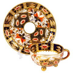 Vintage English Royal Crown Derby Imari Fine Gilt Porcelain Teacup & Saucer