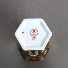 English Royal Crown Derby Old Imari Bone China Gilt Vase with Seal 20thC