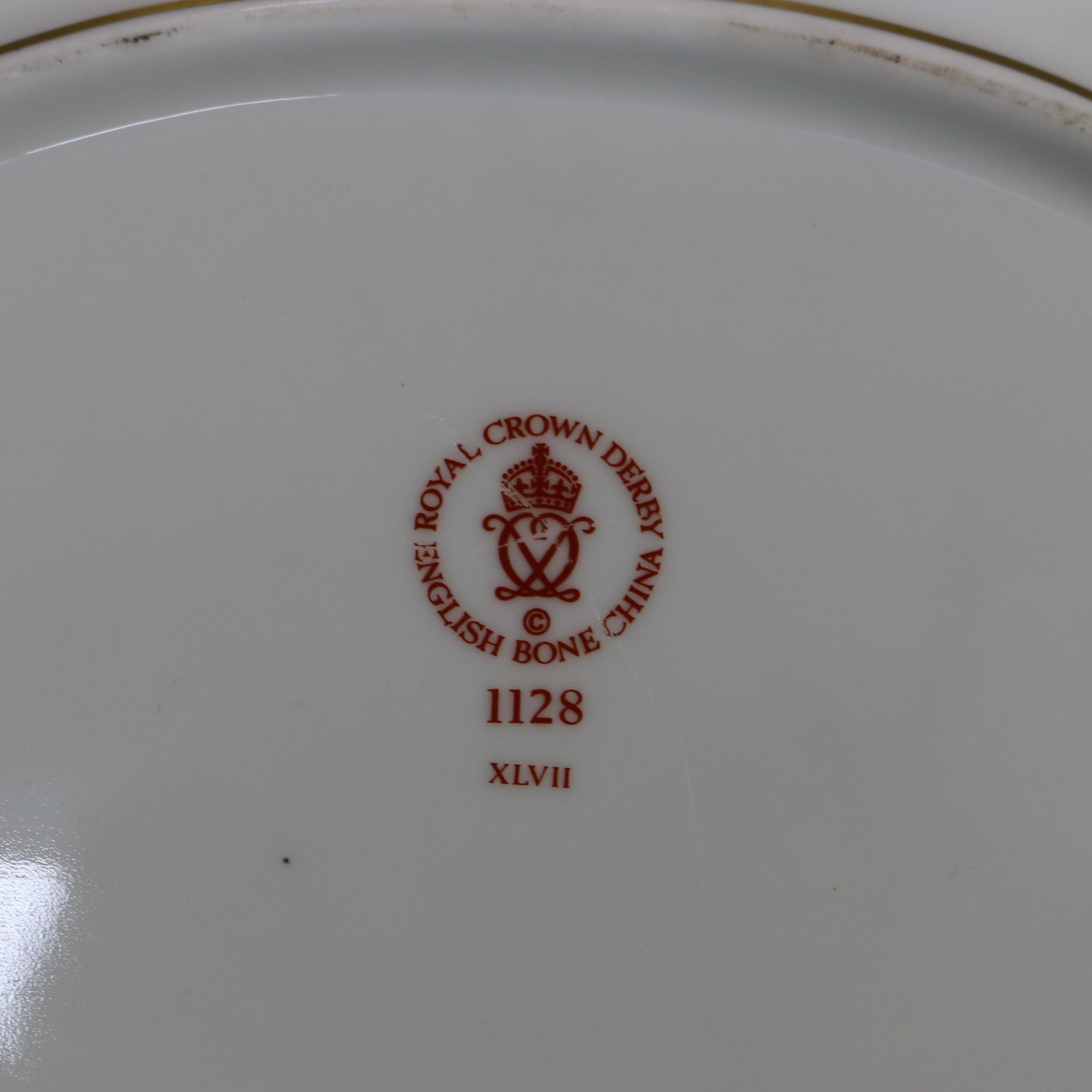 Porcelain English Royal Crown Derby Old Imari Bone China Gilt Vegetable Bowls with Seals