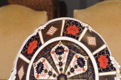 English Royal Crown Derby Old Imari Porcelain Platter with Scalloped Edges