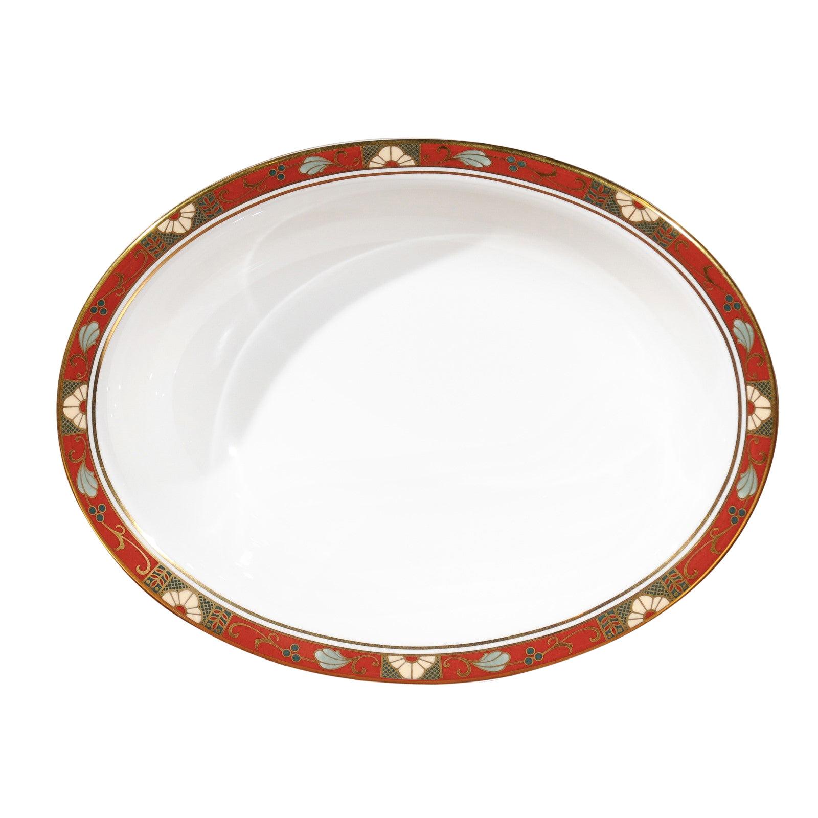 English Royal Crown Derby Oval Porcelain Platter with Cloisonné A 1317 Pattern