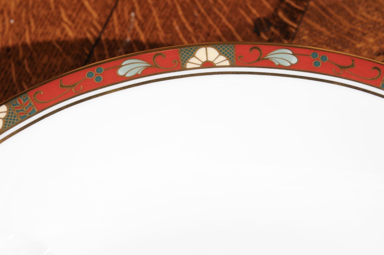 20th Century English Royal Crown Derby Porcelain Serving Bowl with a 1317 Cloisonné Pattern For Sale