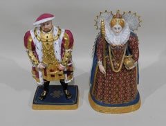English Royal Worcester Henry VIII and Elizabeth I Porcelain Bone China Figurine