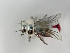 English Ruby Glass Honey Pot Bee