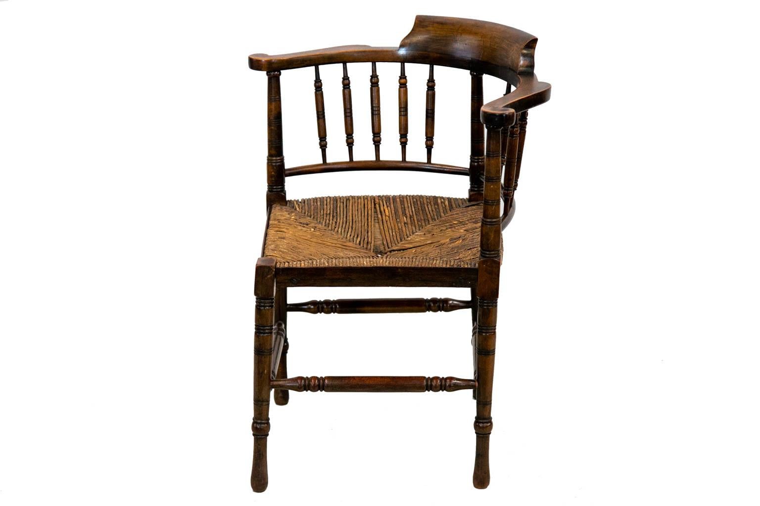 English Rush Seat Corner Chair 4