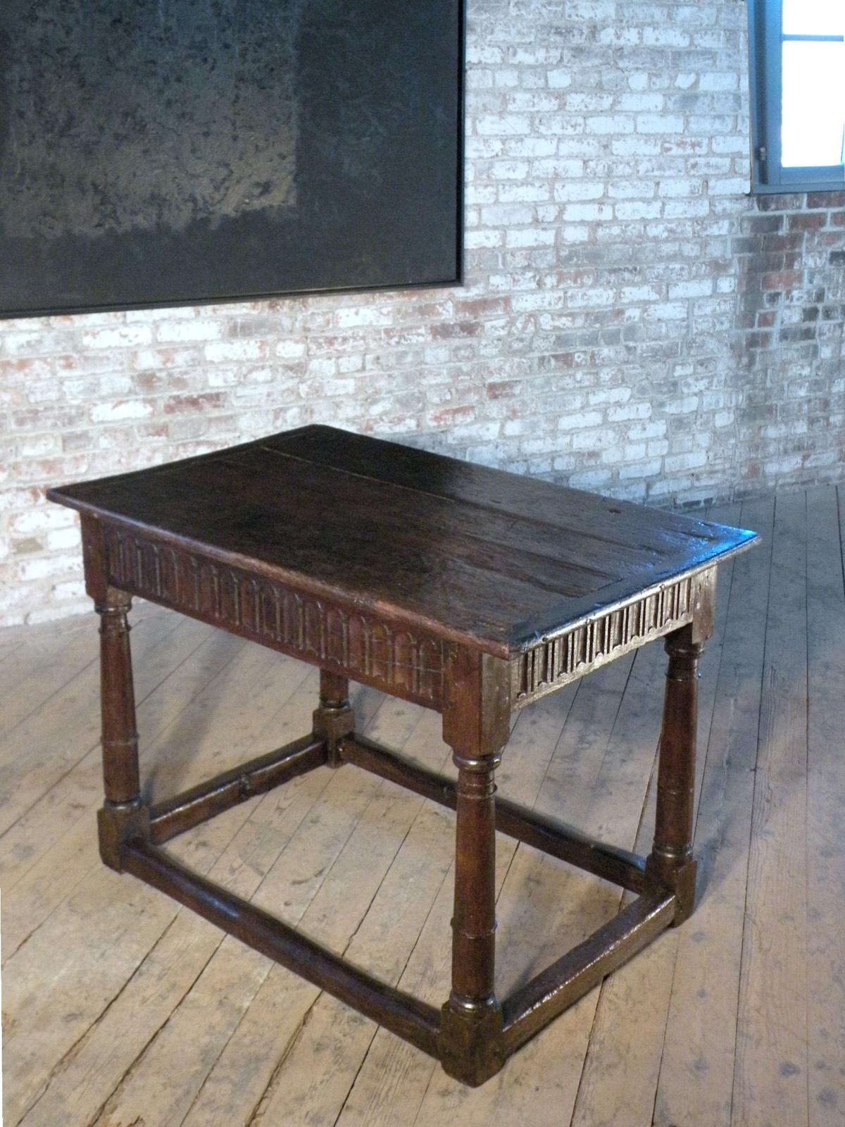17th Century English Rustic Late Elizabethan / Charles I Oak Center or End Table