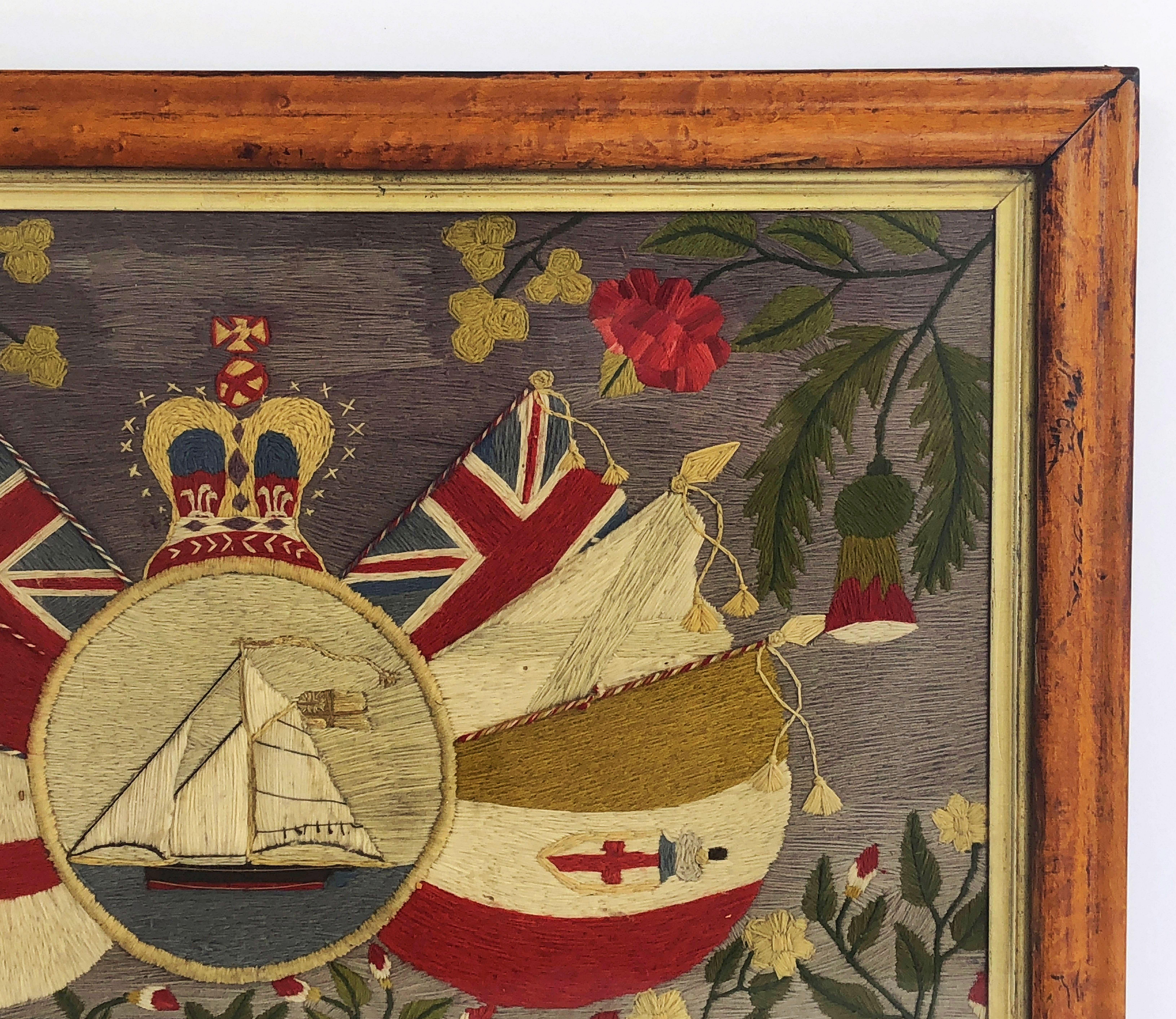 English Sailor's Woolwork or Woolie of a Sailing Ship ‘Crimean War Era’ In Excellent Condition In Austin, TX