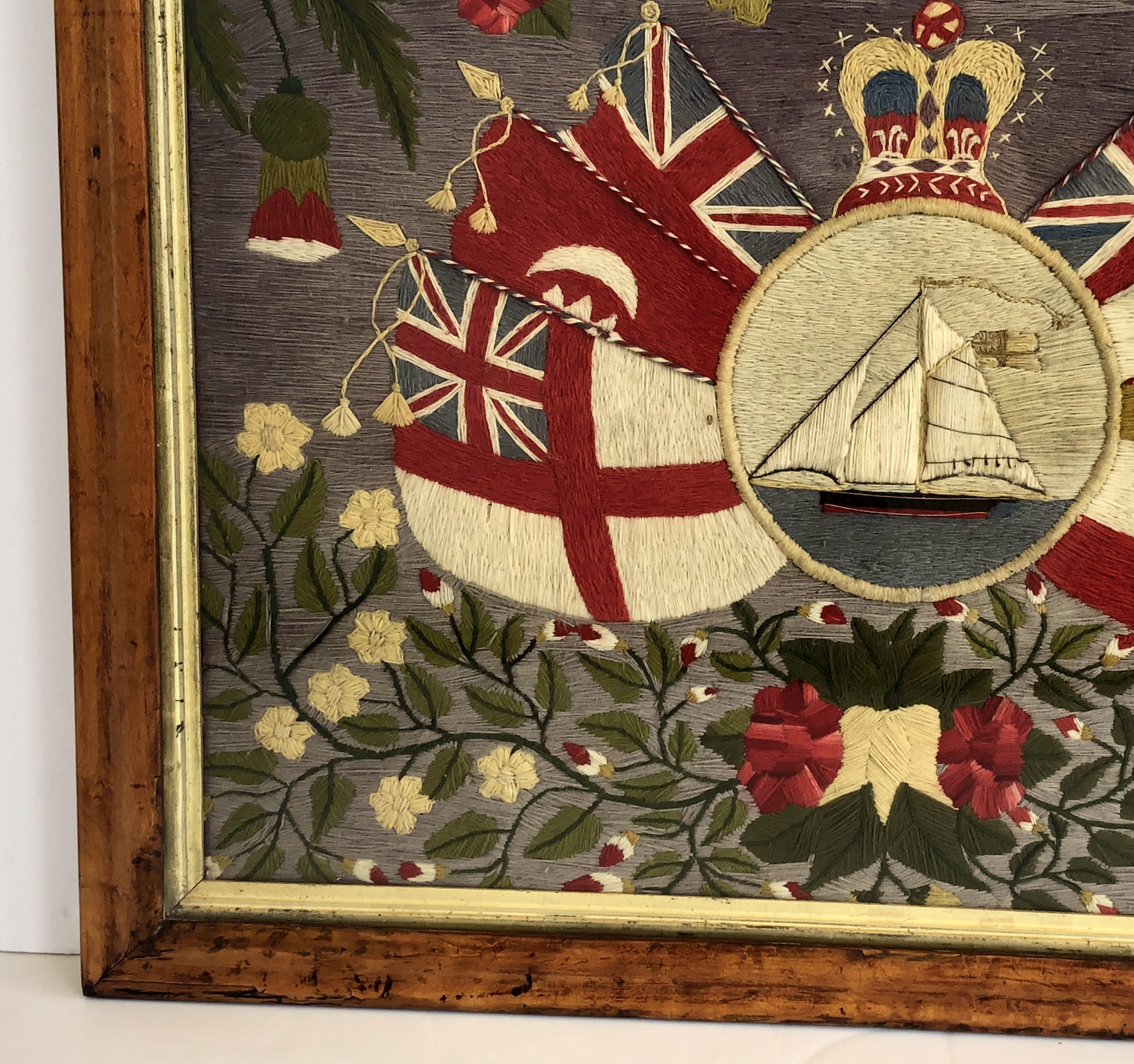 19th Century English Sailor's Woolwork or Woolie of a Sailing Ship ‘Crimean War Era’