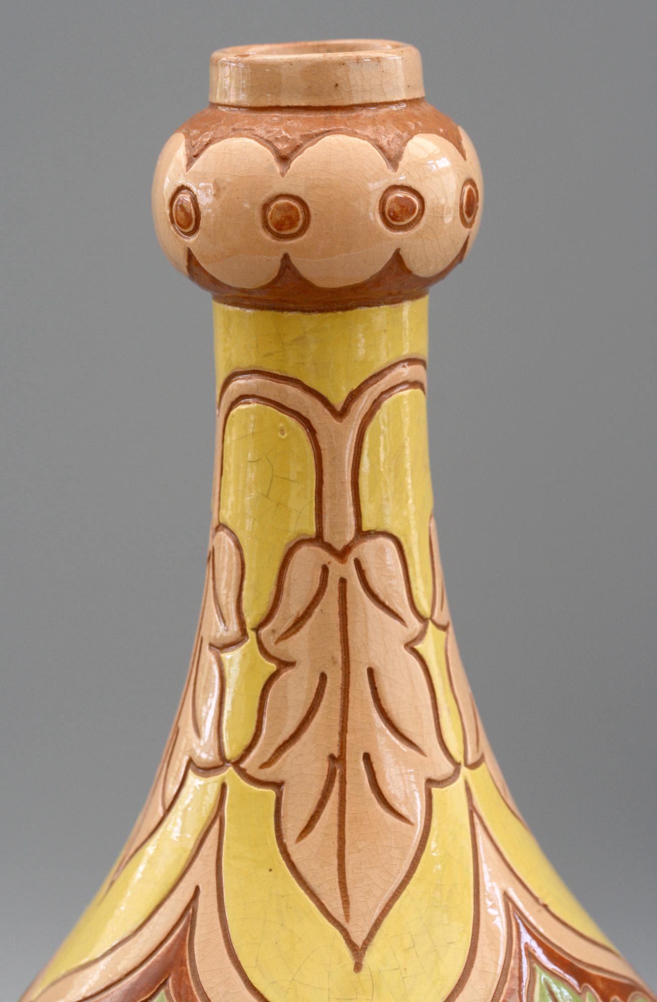 English Salopian Rhodian Iznik Pattern Art Pottery Vase No. 6 2