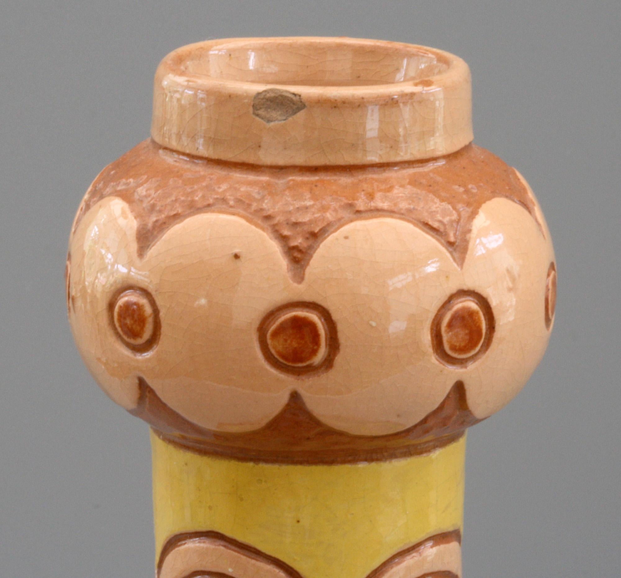 English Salopian Rhodian Iznik Pattern Art Pottery Vase No. 6 3