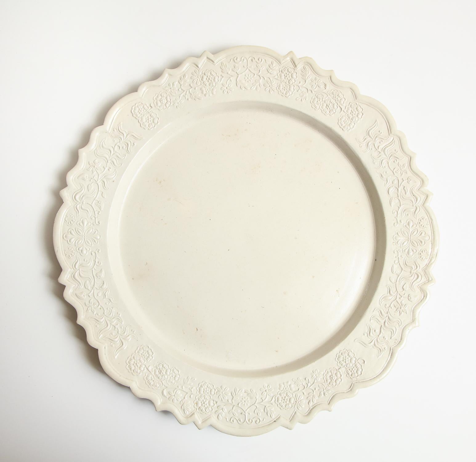 English, salt glaze charger, circa 1770.