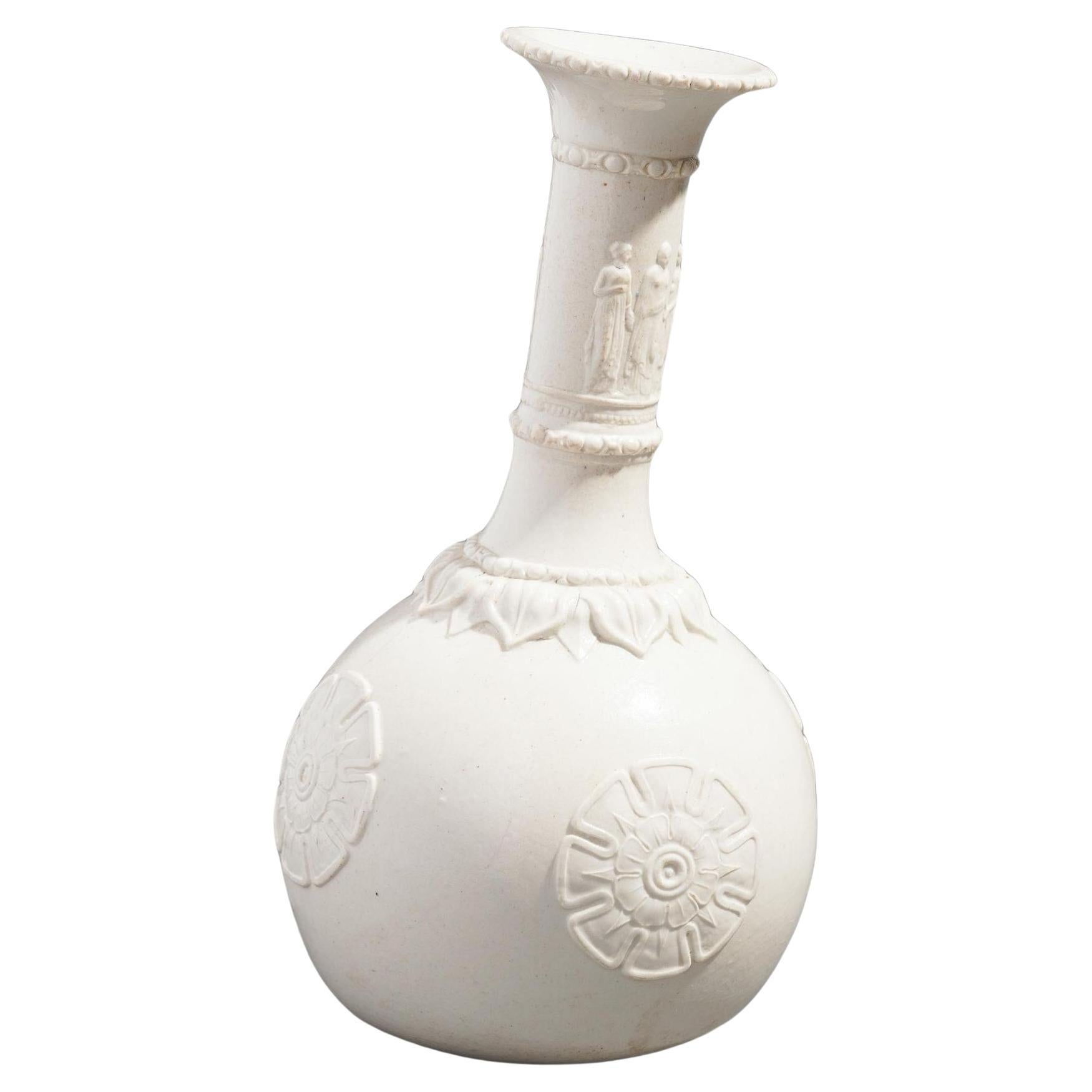 Bouteille d'eau anglaise en grès blanc émaillé au sel et verni de G.R. Booth & Co, 1839-1844