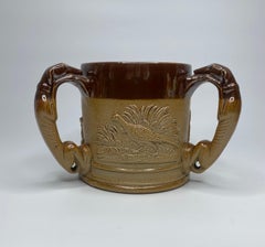 English saltglaze stoneware Hunting tyg, c. 1840.