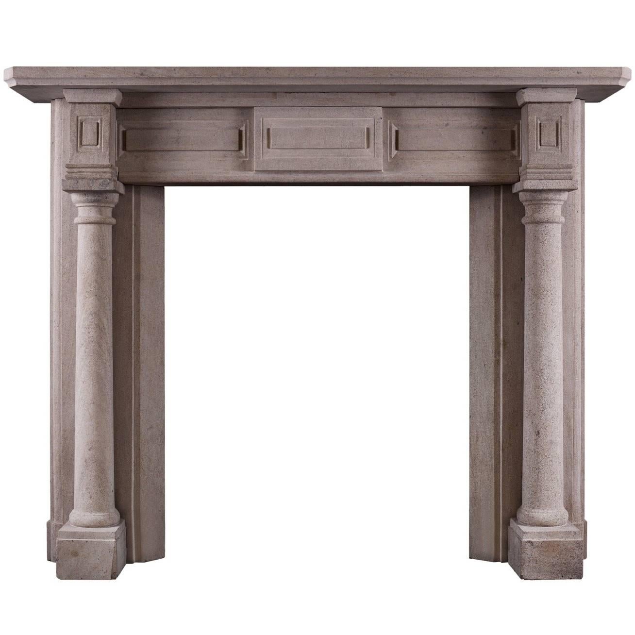 English Sandstone Fireplace in the Georgian Style For Sale