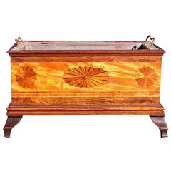 English Satinwood and Rosewood Cellarette