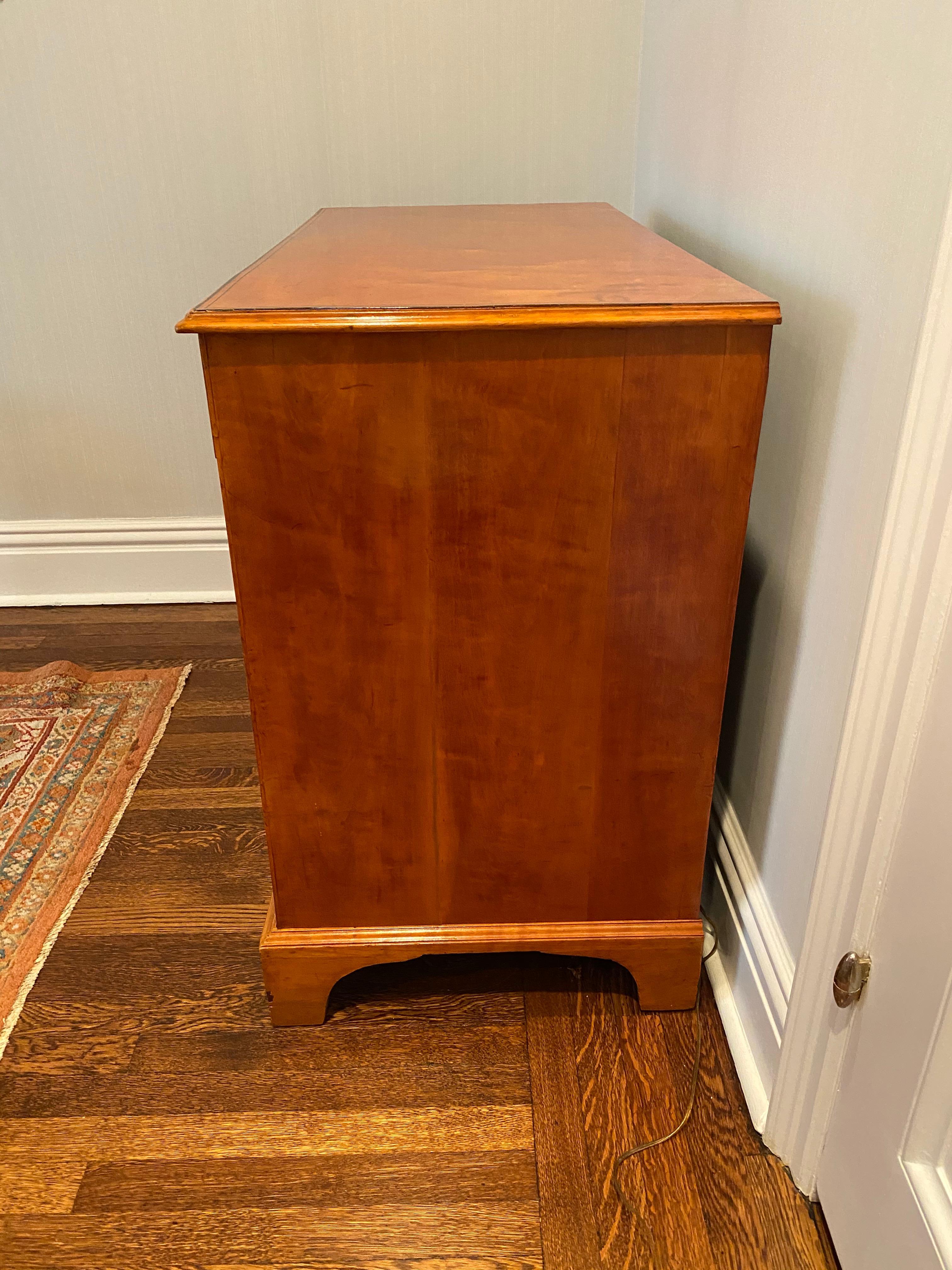 English Satinwood Chest of Drawers with Painted Floral Drawers, circa 1910 1