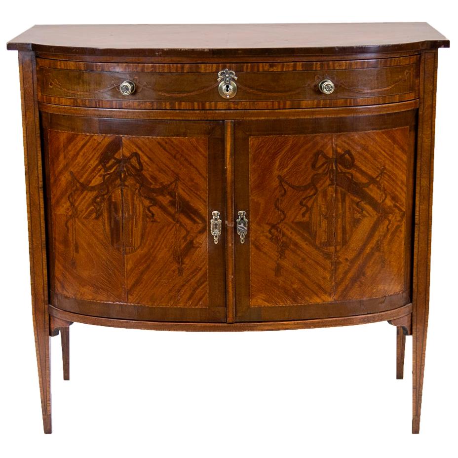English Satinwood Console Cabinet For Sale