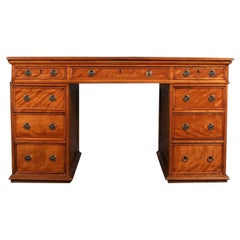 Antique English, Satinwood, Leather Topped Writing Desk