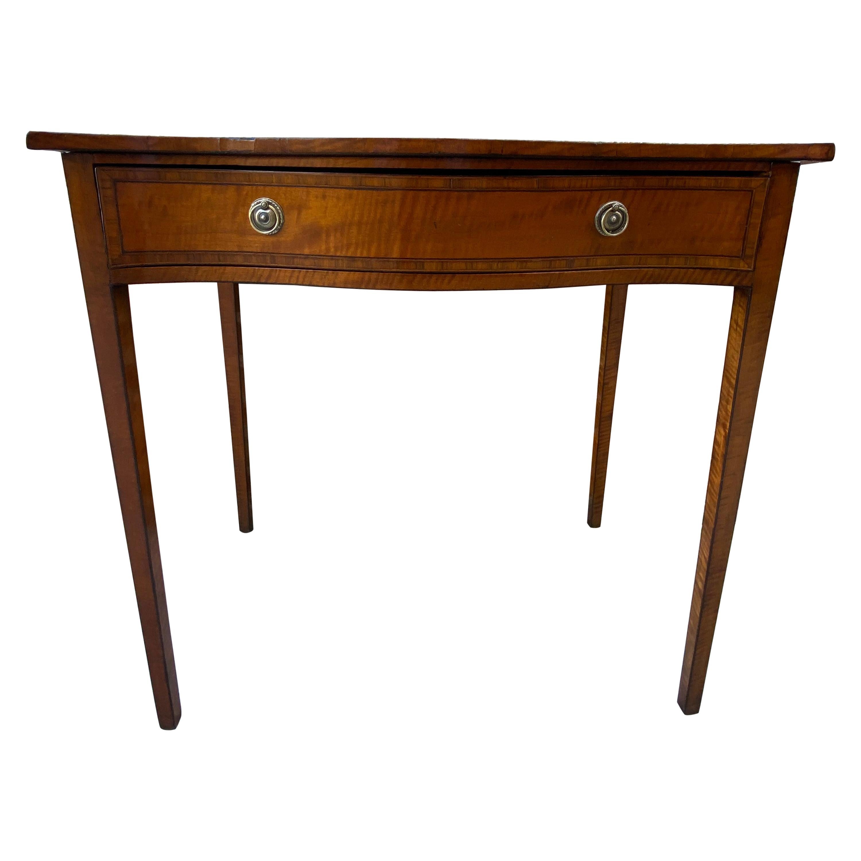 English Satinwood Petite One Drawer Stand c.1790 with String Inlay For Sale