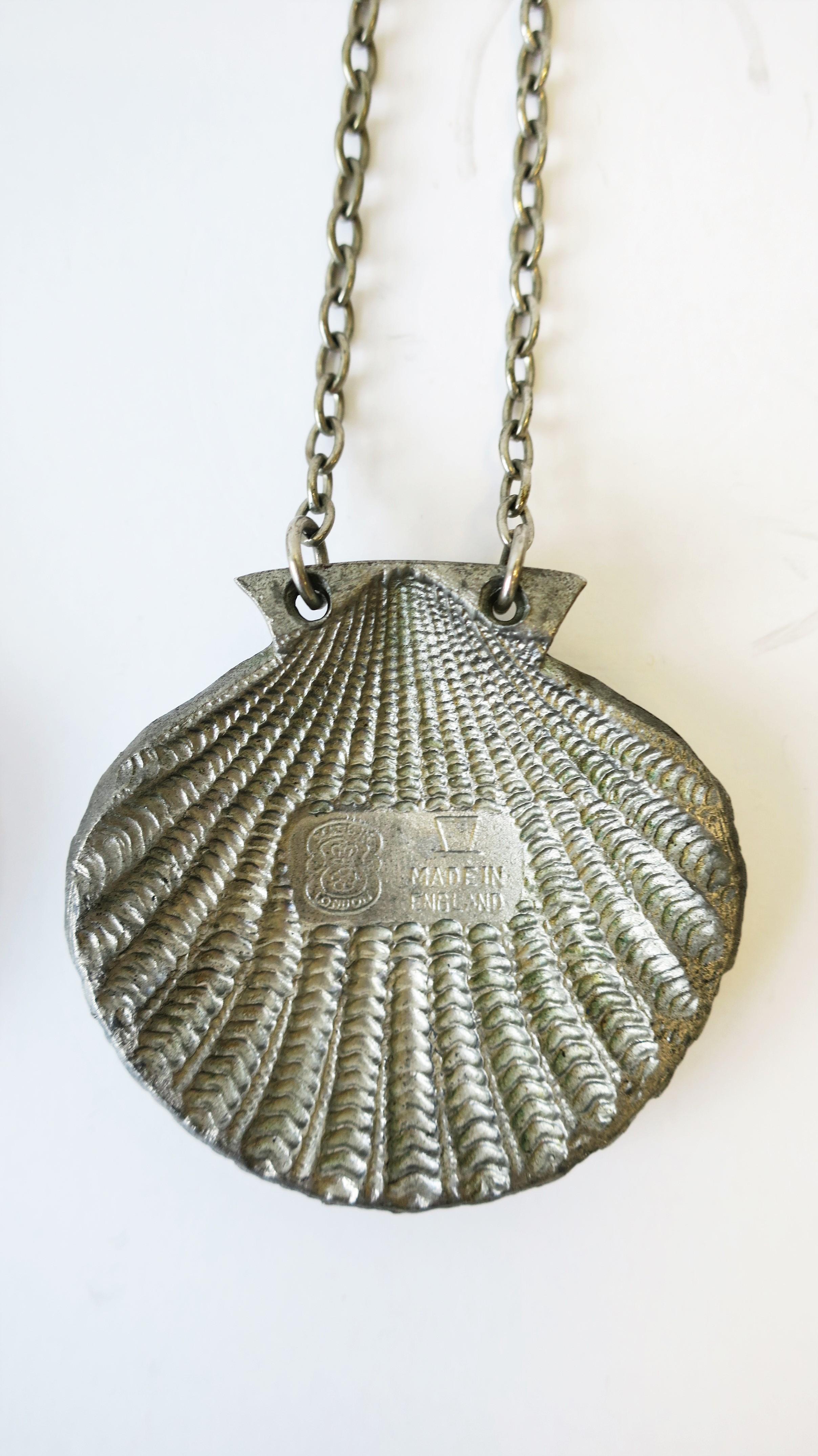 Scallop Seashell Liquor Spirits Bottle or Decanter Label Tags from England For Sale 2
