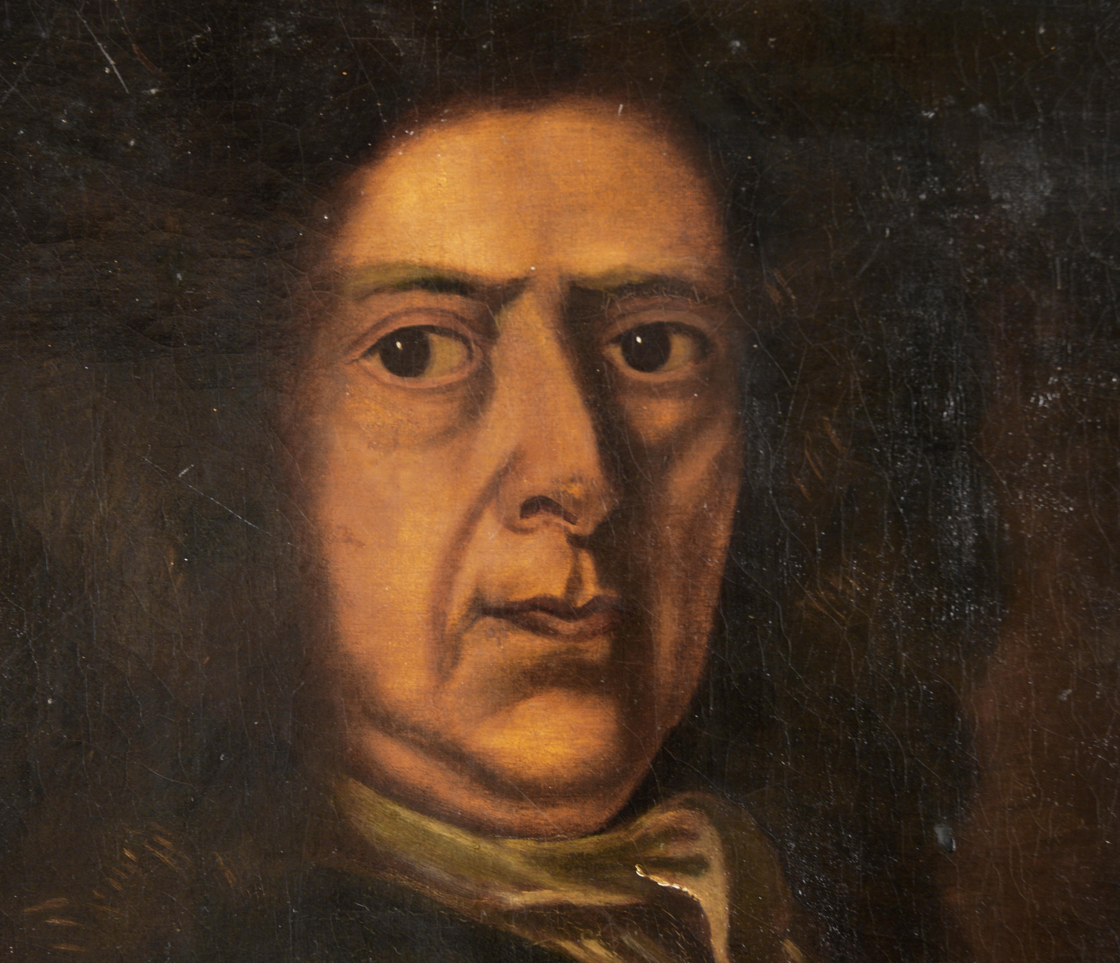 Porträt eines englischen Gentleman „Sir“  (Schwarz), Figurative Painting, von English school 18th century