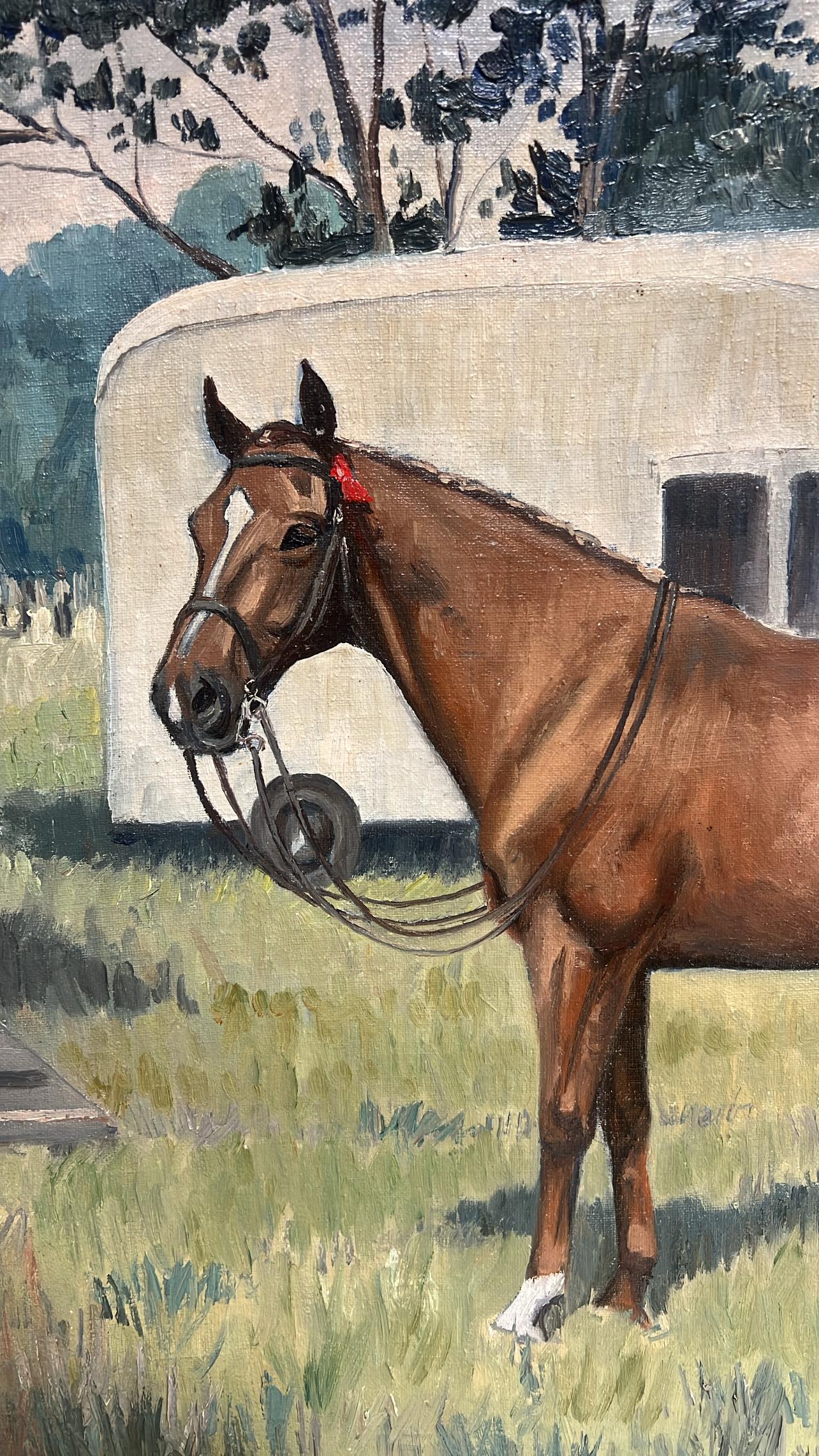 Bereit für das Rennen
Englische Schule, undeutlich signiert 'Richardson'?
Öl auf Karton, gerahmt
unterzeichnet, datiert 1966
Gerahmt: 23 x 27 Zoll
Brett: 18 x 22 Zoll
Provenienz: Privatsammlung, England
Condit: sehr guter Zustand

Für weitere