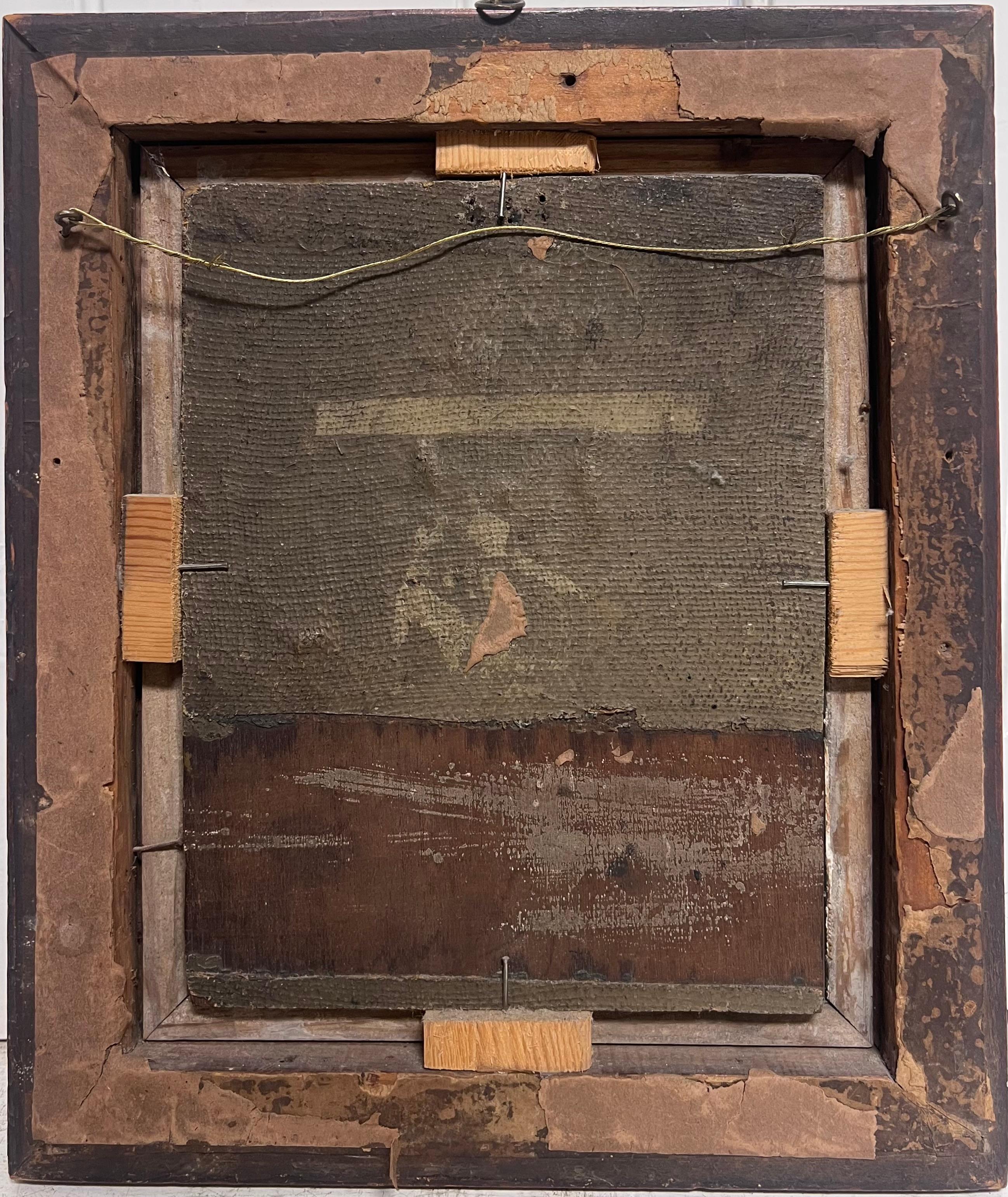 Art populaire naïf anglais du 19e siècle Portrait d'un garçon de ferme et d'un chien en train de pique-niquer en vente 3