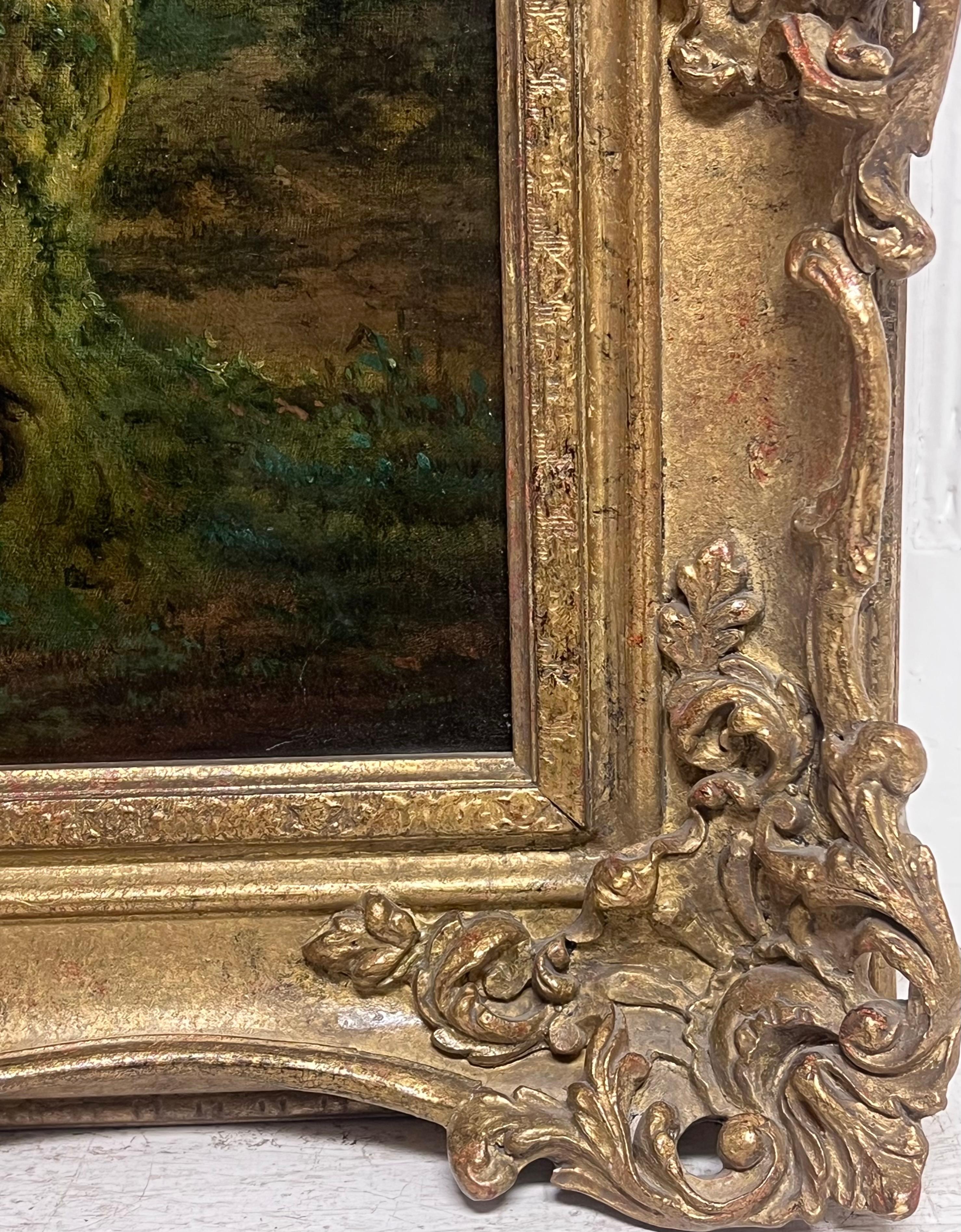 Viktorianisches englisches Ölgemälde Pferd & Reiter in ländlicher Landschaft mit Fluss im Angebot 4