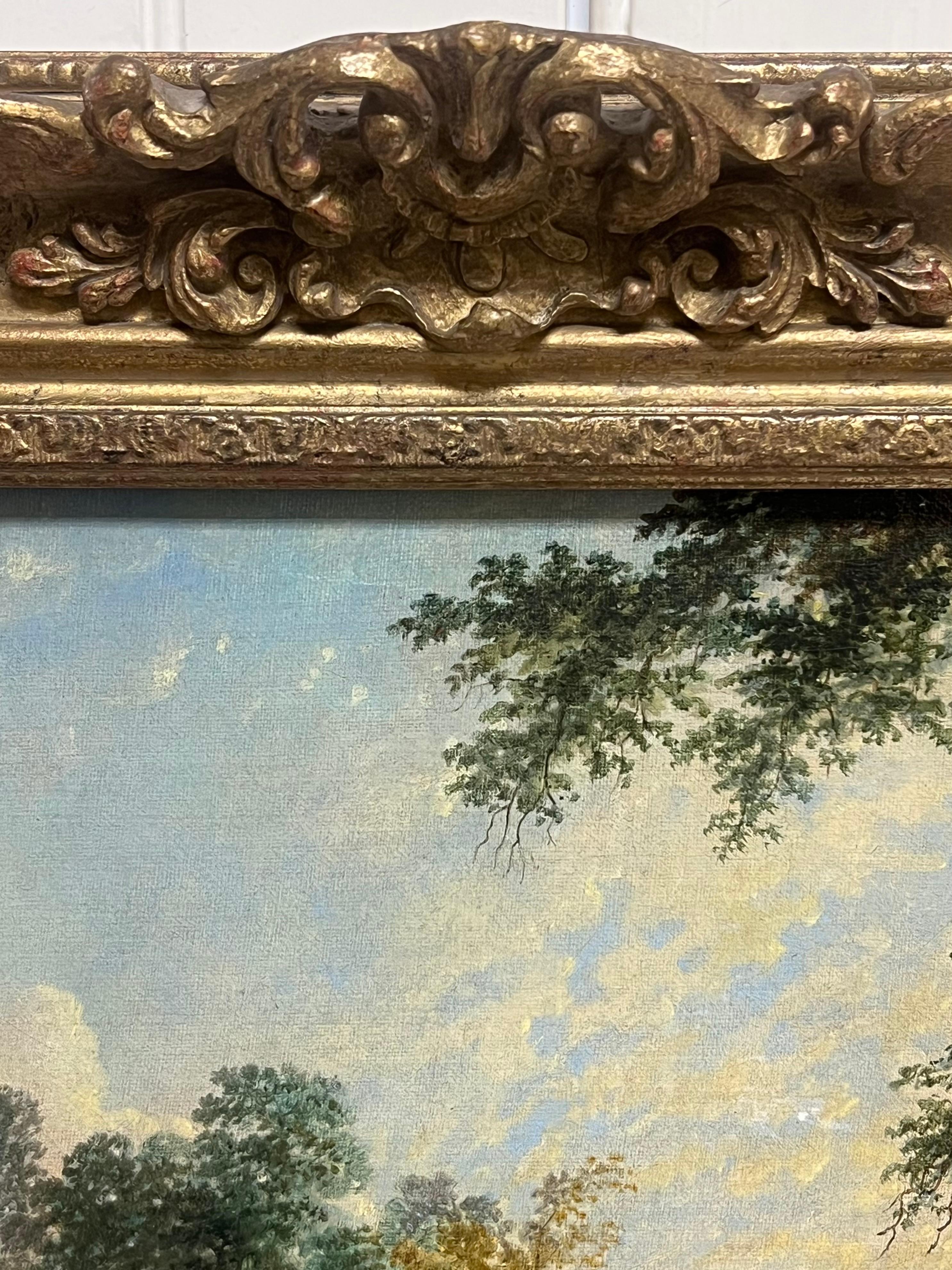 Viktorianisches englisches Ölgemälde Pferd & Reiter in ländlicher Landschaft mit Fluss im Angebot 5