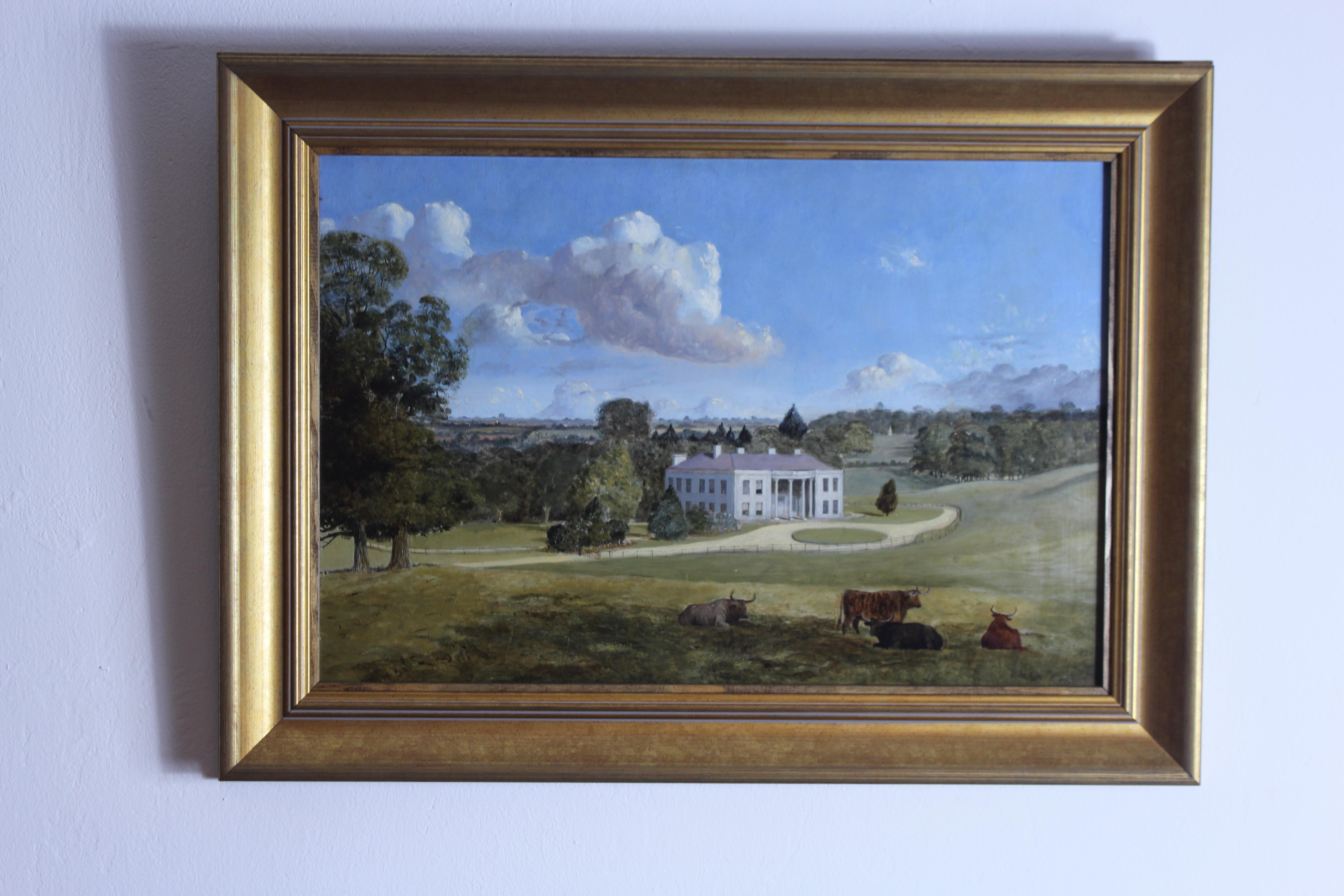 Vittoriano English School 19° secolo Paesaggio Casa di Campagna Pittura ad olio in vendita